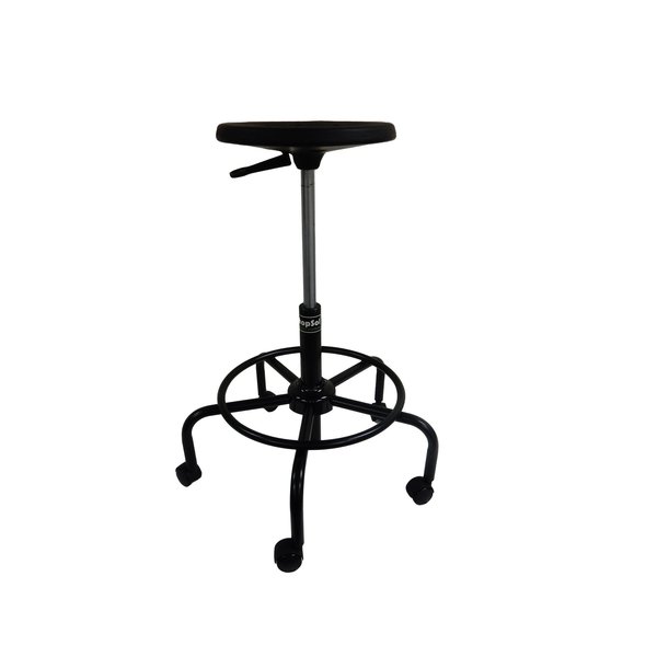 Shopsol Stool Polyurethane Rd Seat 22 In to 32 In Seat Ht. Welded Footring Tub Base 300 lbs. Seat Cap 1010965